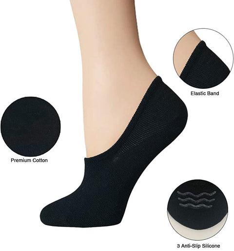 Women's No Show Socks 6-9 Pairs Low Cut Ankle for Slip On Sneakers Liner Loafer Boat