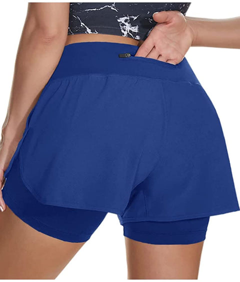 2 in 1 Drawsting Running Shorts