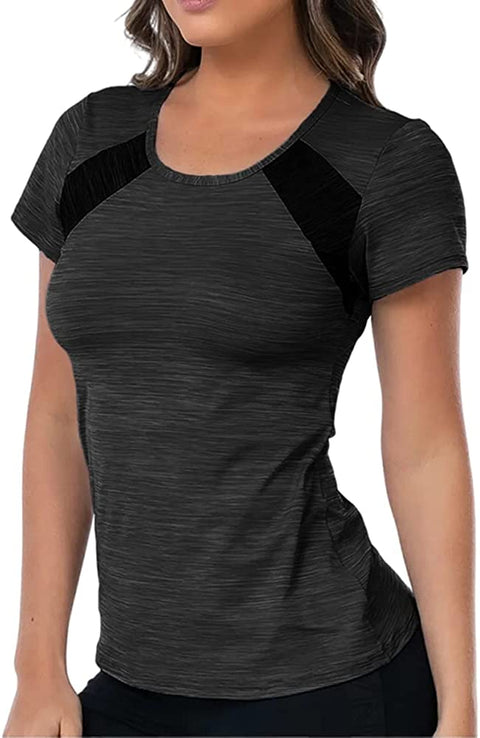 Womens Workout Short Sleeve T Shirts Smoothy Quick Dry Running Tennis Shirt Tops