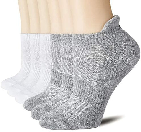 CelerSport Ankle Athletic Running Socks Low Cut Sports Tab Socks for Men and Women (6 Pairs)