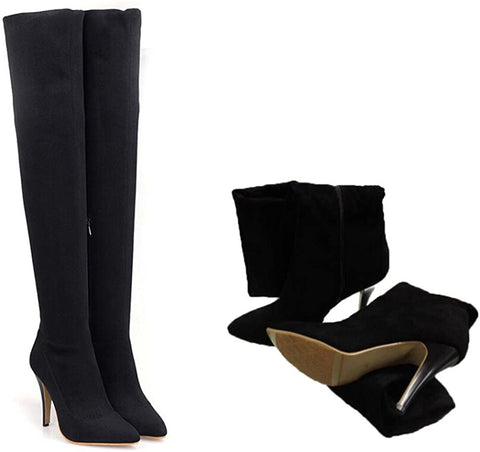 Tale Women Over The Knee High Stretchy Leather Thigh high Snow Boots