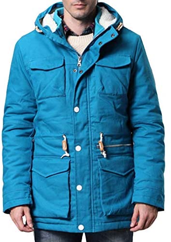 Men's Fleeced Thickened Hooded Insulated Parka Down Jacket