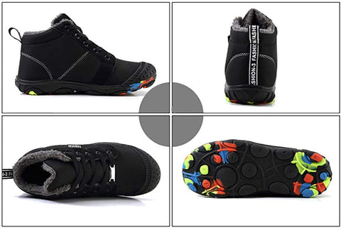 JINGJING Boy & Girls Winter Warm Snow Boots Outdoor Sneakers Waterproof Shoes Boots Fur Lined (Toddlers/Kids)