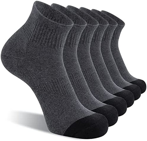 CelerSport 6 Pack Men's Ankle Socks with Cushion Athletic Running Socks