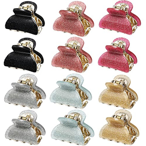 12 Pcs Small Hair Claw Clips for Women