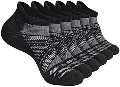 Mens Ankle Socks Low Cut Athletic Cushioned Running Tab Socks 6 Pack