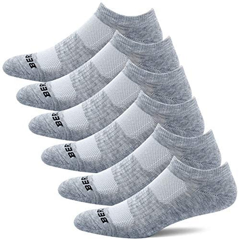 BERING Women's Athletic Low Ankle Cushioned Running Socks (6 Pairs)