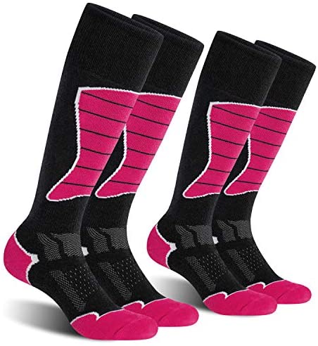 CELERSPORT 2/3 Pack Women's Ski Socks for Skiing, Snowboarding, Cold Weather Warm Socks, Winter Thermal Socks