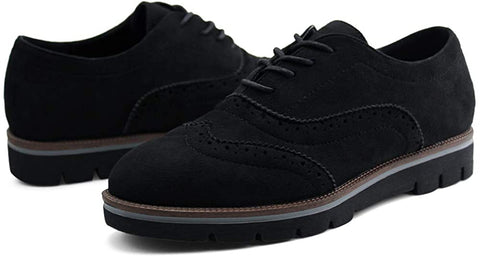 Women Lace Up Oxford Shoes Wingtip Brogue Walking Shoes