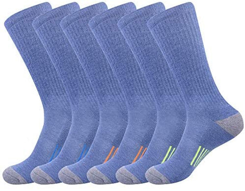 Mens Athletic Crew Socks for Men Cushion Casual Sports Workout Sock 6 Pack