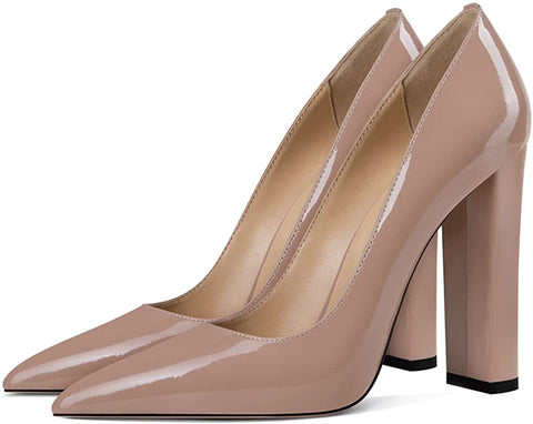 FSJ Women Sexy Leopard Fashion Pointed Toe Pumps Chunky High Heels Dress Slip On Party Comfort Shoes Size 4-15 US