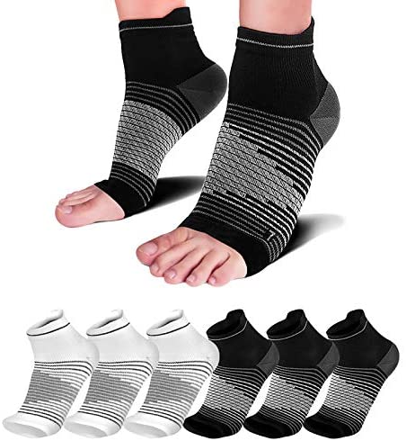 Plantar Fasciitis Socks(1/2/6 Pairs) for Achilles Tendonitis Relief, Best Compression Foot Sleeves with Arch Support for Plantar Fasciitis, Heel Pain, Foot & Ankle Support