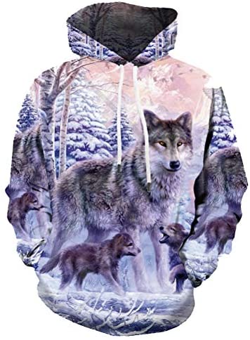 Unisex Funny 3D Hoodies Pullover Hooded Sweatshirt with Pockets Long Sleeve