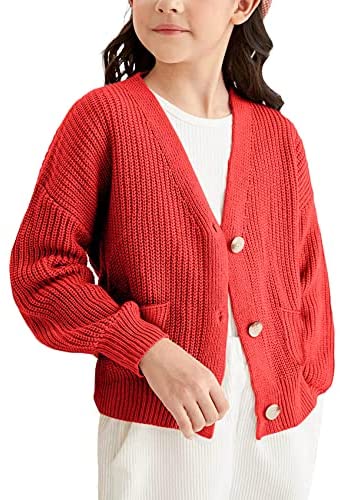 Girls V Neck Casual Sweater