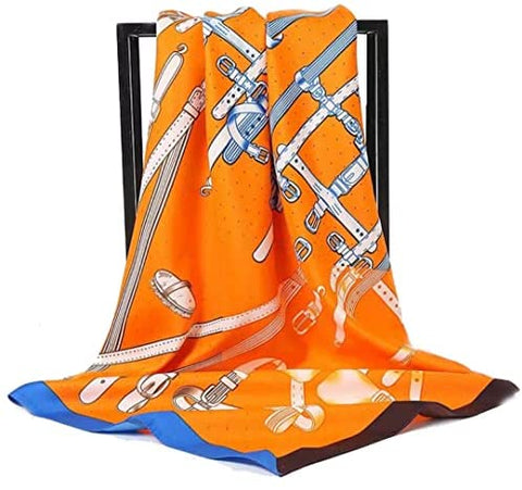35” Satin Scarf Large Square Hair Scarves