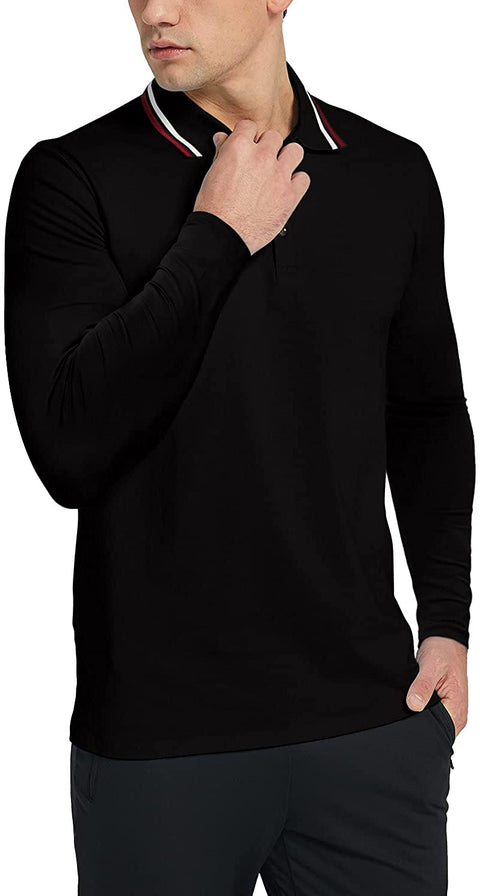 Men's Polo Shirt Long/Short Sleeve Casual Slim-fit Cotton Tee Top