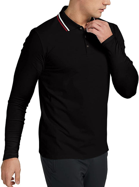 Men's Polo Shirt Long/Short Sleeve Casual Slim-fit Cotton Tee Top