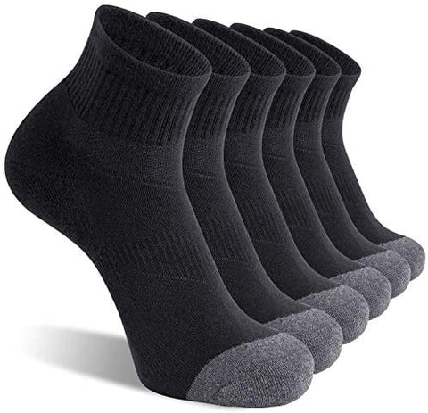 CelerSport 6 Pack Men's Ankle Socks with Cushion Athletic Running Socks