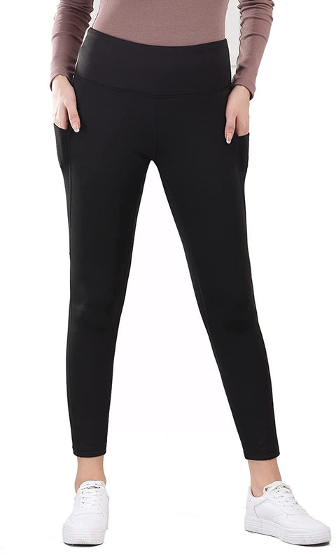 Fleece Lined Leggings for Women High Waist Thick Thermal Tights Winter Running Yoga Pants with Pockets