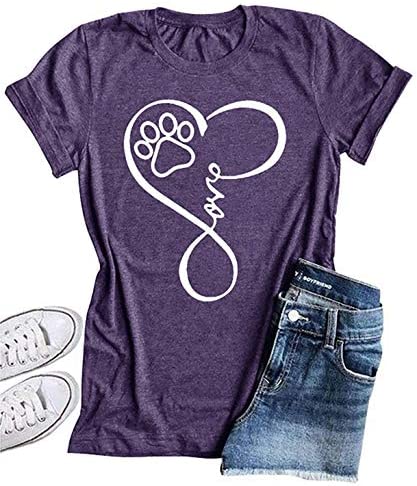 Ruanyu Womens Graphic Letter Print Shirt Crew Neck Summer Short Sleeve Pullover Loose Fit Cute Casual Tee Tops Blouses