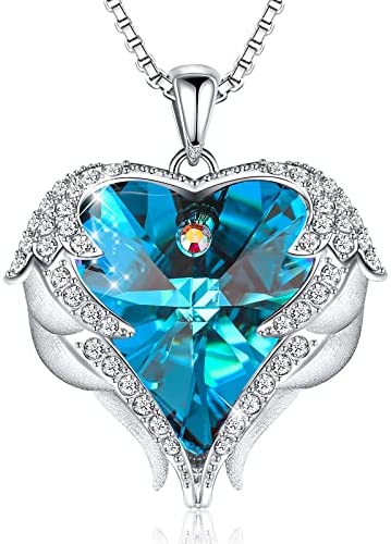Angel Wing Love Heart Necklaces for Women