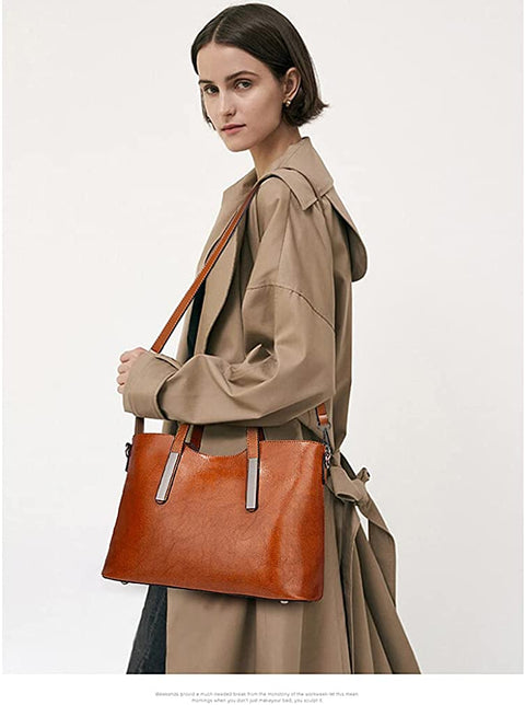 Meobvg Purses and Handbags for Womens PU Leather Top Handle Satchel Tote Shoulder Wallets Work Crossbody Bag Set 2pcs