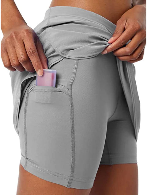 Womens Active Golf Tennis Skort Athletic Lightweight Running Skirts with Built-in Shorts