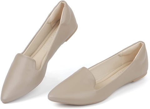 MUSSHOE Ballet Flats for Women Comfortable Women's Flats Memory Foam Slip on Pointed Toe Flats Shoes Women