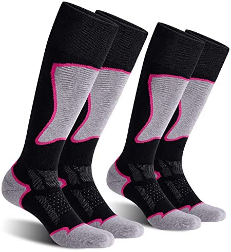 CELERSPORT 2/3 Pack Women's Ski Socks for Skiing, Snowboarding, Cold Weather Warm Socks, Winter Thermal Socks