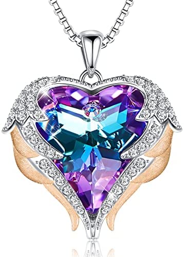 Angel Wing Love Heart Necklaces for Women