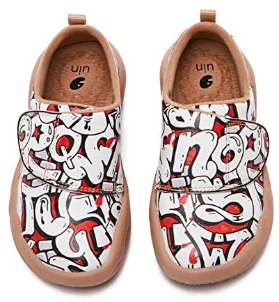 UIN Little Kid Sneaker Little Hedgehog Painted Microfiber Leather Girls Boy's Casual Fashional Shoes