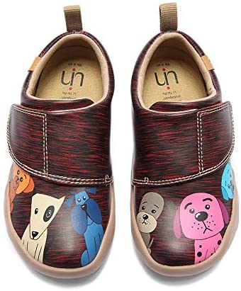 UIN Little Kid Sneaker Little Hedgehog Painted Microfiber Leather Girls Boy's Casual Fashional Shoes