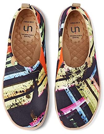 UIN Men's Lightweight Slip Ons Loafers Walking Sneakers Casual Comfort Art Painted Travel Shoes Stripe Affair