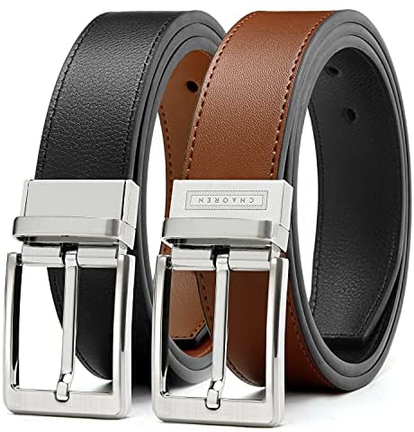 CHAOREN Leather Belt Strap Without Buckle, Reversible Belt Replacement 1-1/8", 1-3/8" Wide