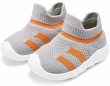 konhill Toddler Boys Girls Shoes Kids Walking Trainers Soft Knit Lightweight Tennis Cute Sneakers Elastic Socks