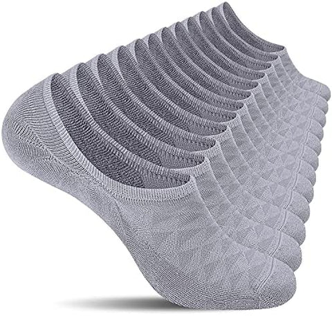 CS 6 Pairs Mens No Show Socks with Cushion Low Cut Invisible Non Slip Socks