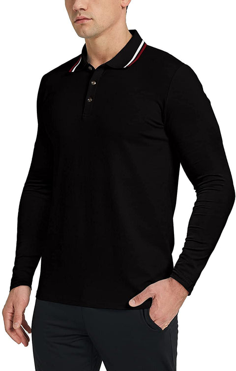 Men's Polo Shirt Long/Short Sleeve Casual Slim-fit Cotton Tee Top