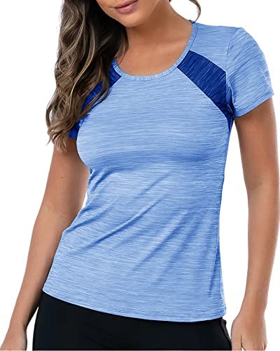 Womens Workout Short Sleeve T Shirts Smoothy Quick Dry Running Tennis Shirt Tops
