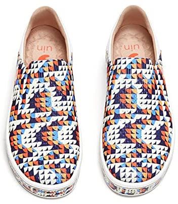 UIN Men's Fashion Sneakers Lightweight Walking Casual Loafers Slip Ons Art Painted Athletic Travel Skate Shoes Cordoba Modern Art