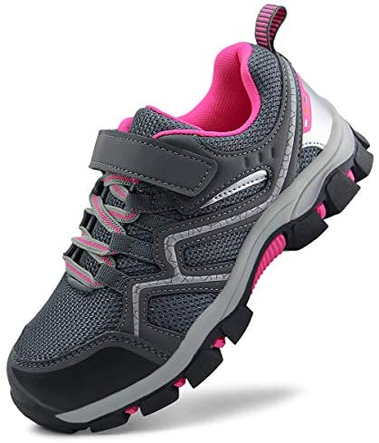 brooman Kids Outdoor Trail Hiking Shoes Boys Girls Running Shoes Sports Sneakers