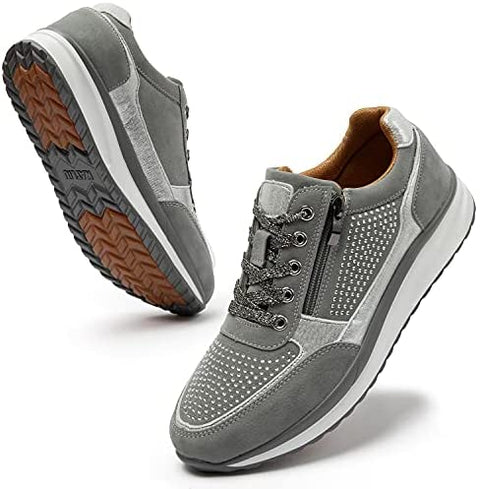 Women Walking Shoes Comfort Side Zipper Tennis Shoes