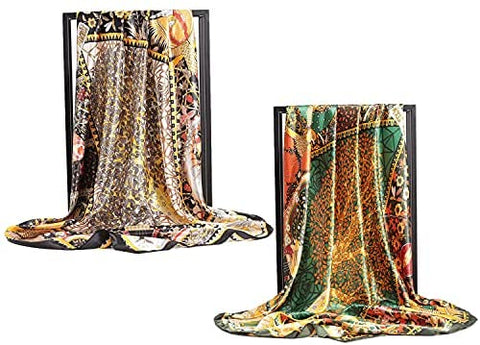 YMXHHB Silk Like Scarf Neck Scarves Women’s Large Square Satin Hair Scarf 35 x 35 inches