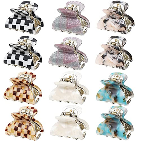 12 Pcs Small Hair Claw Clips for Women