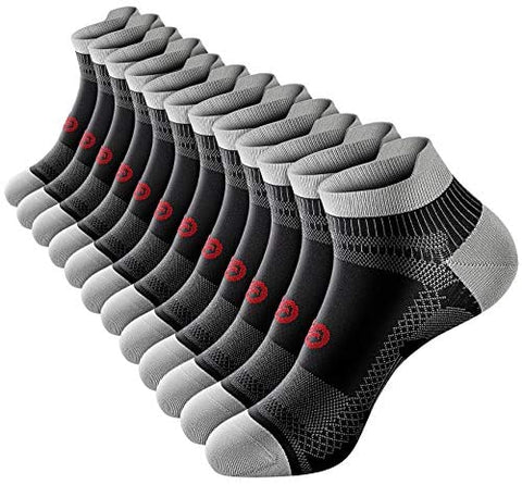 PAPLUS Ankle Compression Sock for Men and Women 2/4/6 Pairs, Low Cut Compression Running Sock with Ankle Support