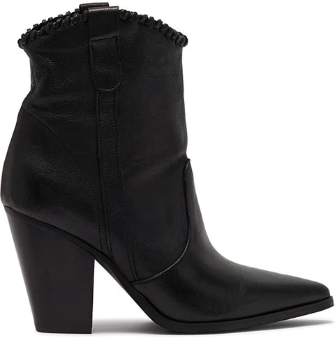 Womens Chunky Block Heel Ankle Boots Faux Leather Pointed Toe Booties High Top Comfortable Solid Shoes