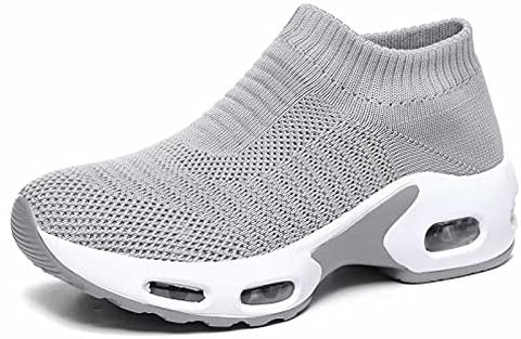 ikunka Women's Walking Shoes Slip-on Sock Shoe Lady Girls Running Shoes Mesh Air Cushion Loafers Fashion Casual Sneakers