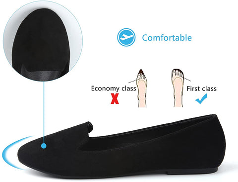 MUSSHOE Flats Shoes for Women Slip on Round Toe Comfortable Women's Flats Ballet Flats Shoes Loafers for Women