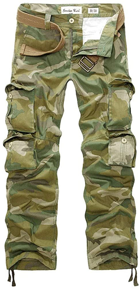 Men's Outdoor Tactical Camo Casual Military Relaxed Fit Leg Casual Cargo Pants