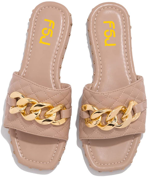 Women Sexy Square Open Toe Comfortable Flat
