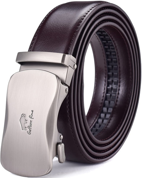 Men Belts Leather Male Slide Ratchet Work Dress Strap w Interchangeable Buckle Beltox （40"-44" Waist Adjustable，Coffee NT）